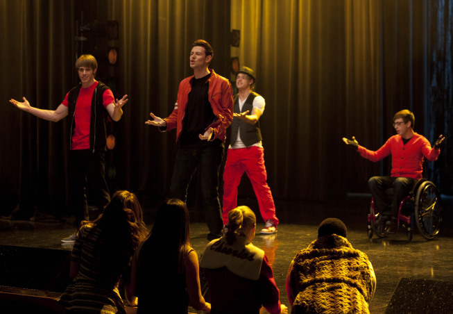 Still of Cory Monteith, Chord Overstreet and Blake Jenner in Glee (2009)