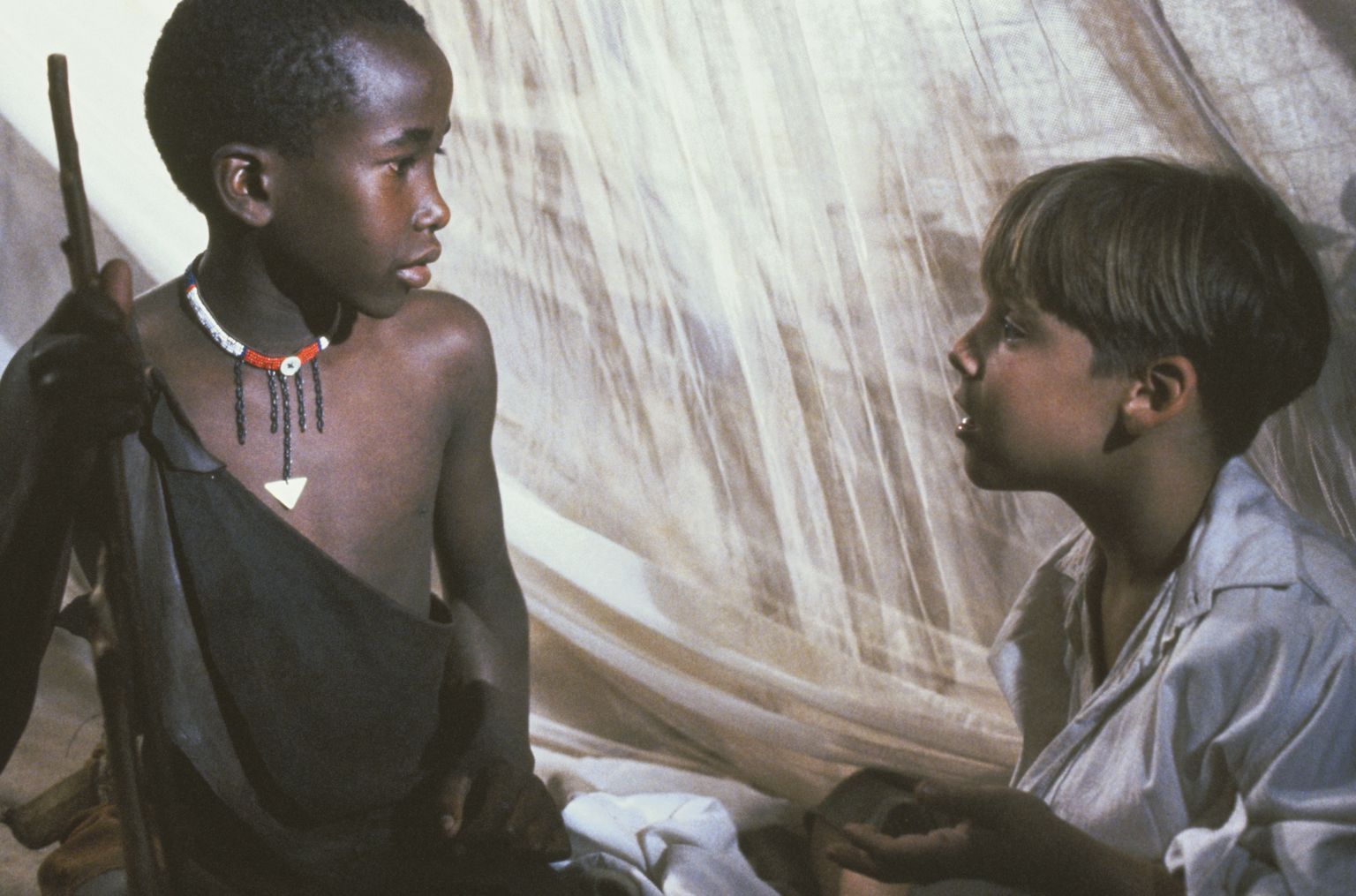 Still of Corey Carrier and Isaac Senteu Supeyo in The Young Indiana Jones Chronicles (1992)