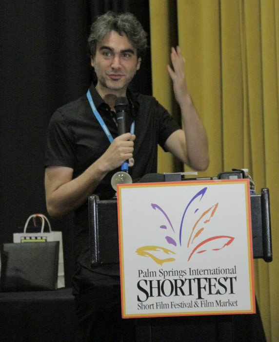 Iván Mena Tinoco receiving Honorable Mention of the Jury at Palm Springs ShortFest