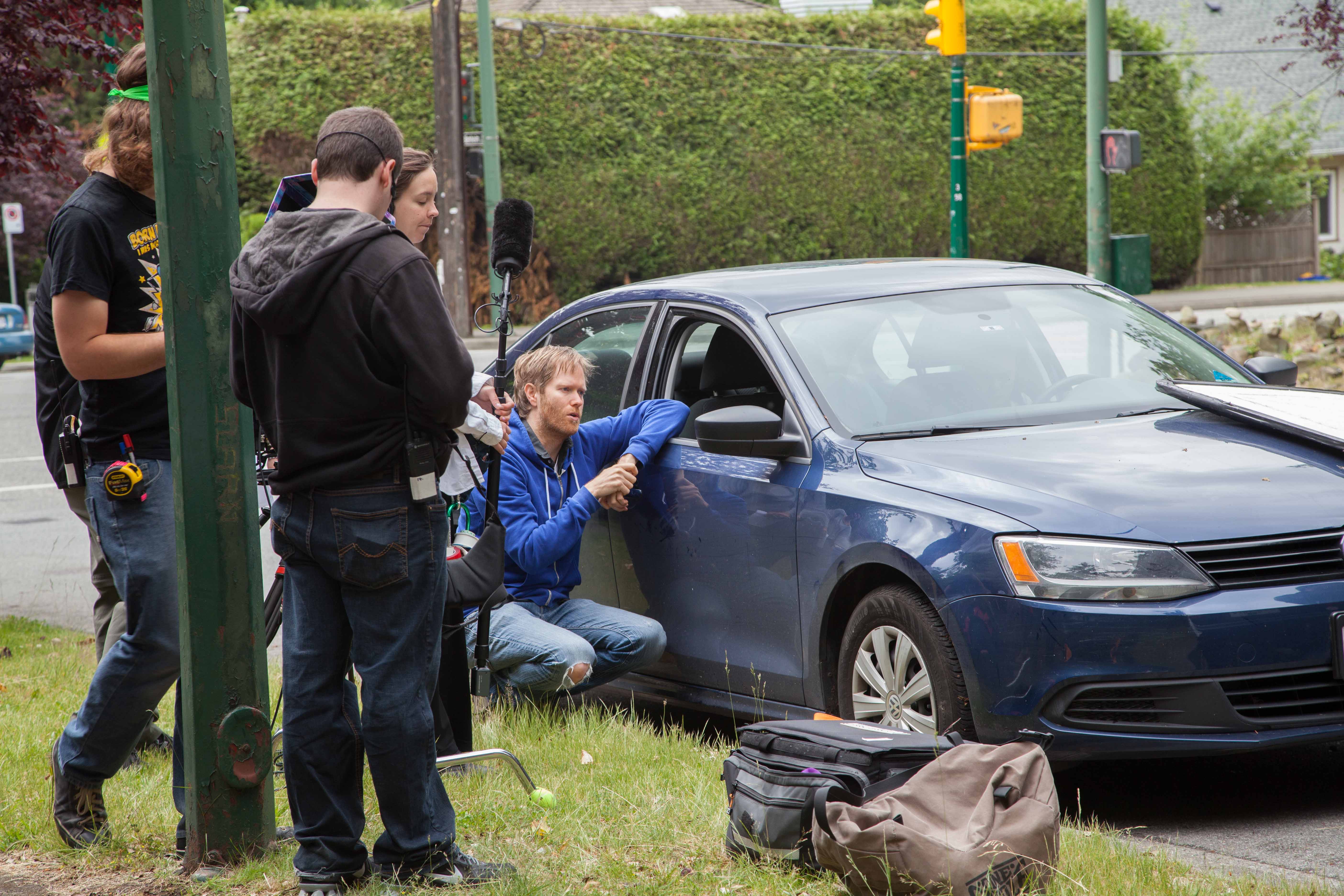 Mark speaks with Jordana Largy before shooting