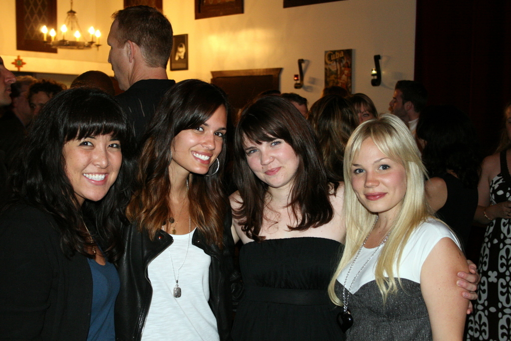 Jenn Kaiser, Torrey DeVitto, Sarah Foret, and Lisa Schwartz after the play.