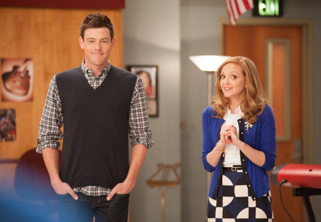 Still of Cory Monteith and Jayma Mays in Glee (2009)