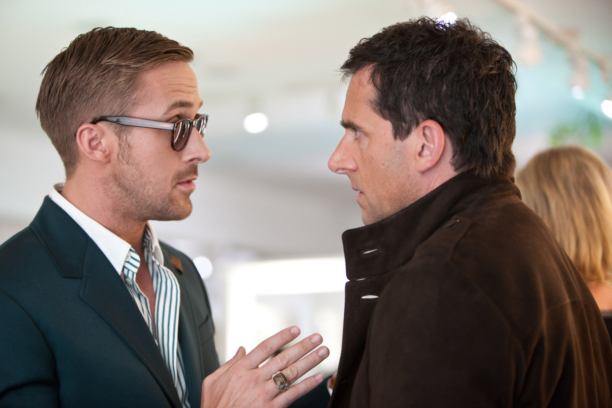 Still of Steve Carell and Ryan Gosling in Kvaila, beprotiska meile (2011)
