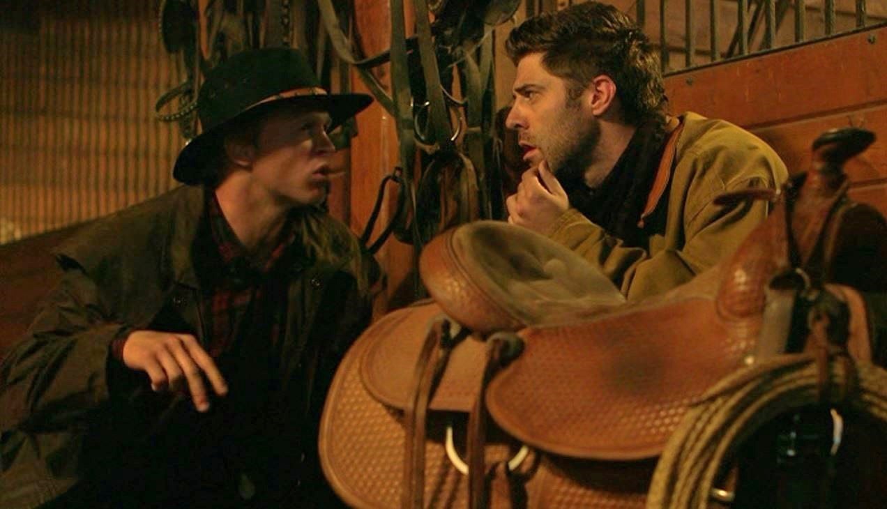 Still of Jeremy Wright and Steve Olson in Christmas Colt (2013)