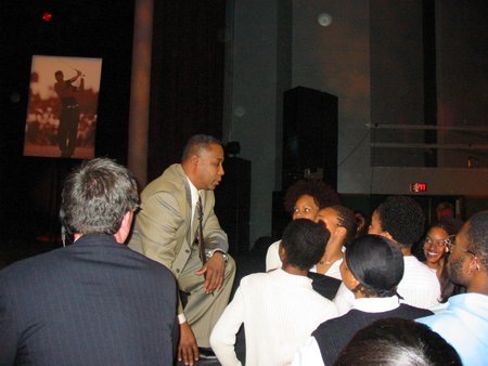 John Saunders speaks with Howard University students after Seasons of Change: The African American Athlete
