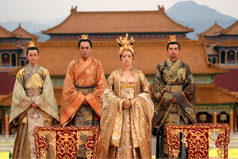 Still of Li Gong, Ye Liu, Jay Chou and Junjie Qin in Man cheng jin dai huang jin jia (2006)