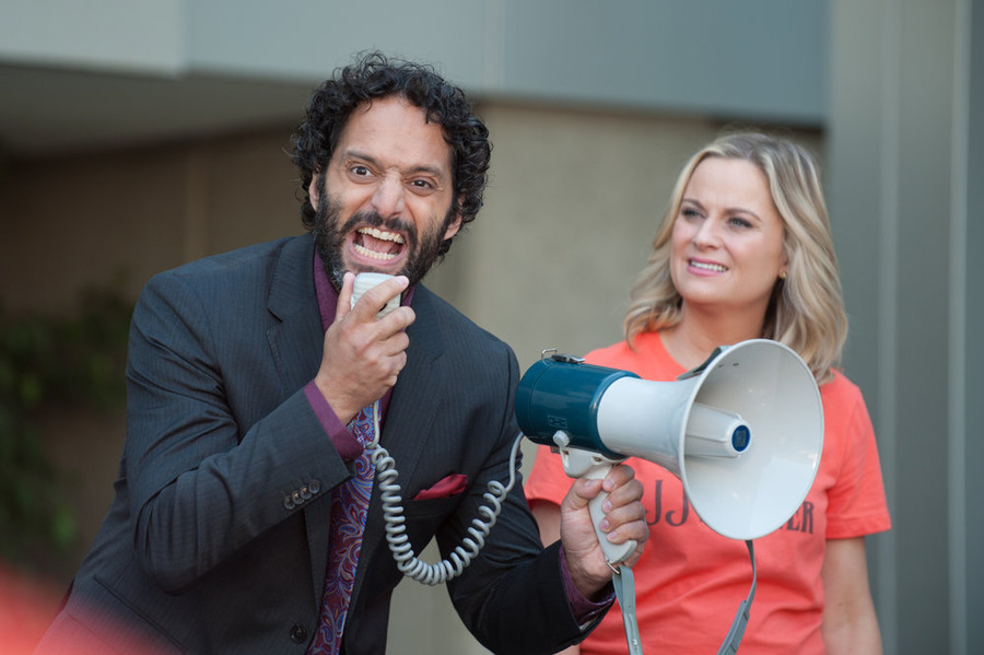 Still of Amy Poehler and Jason Mantzoukas in Parks and Recreation (2009)