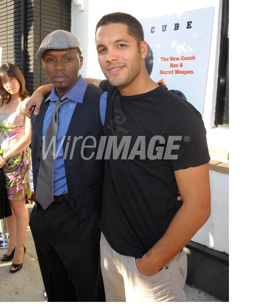 Actors Malcolm Goodwin (L) and Rey Valentin attend the world premiere of the Weinstein Company's 'The Longshots' at the Majestic Crest Theatre on August 20, 2008 in Westwood, California.