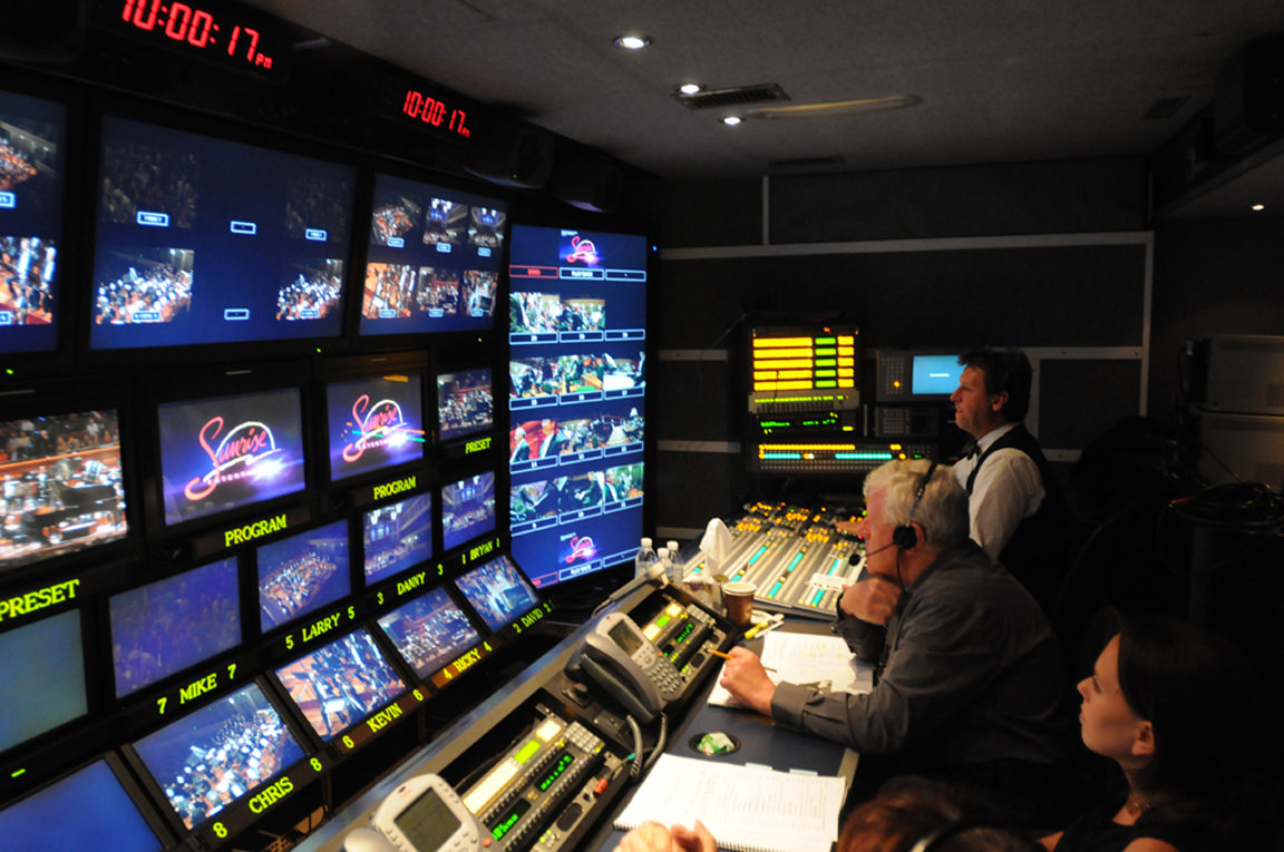 Live production switch of 20 high definition cameras, utilizing AMV's Titan HD Mobile, including 12 Iconix cameras hidden throughout the orchestra.