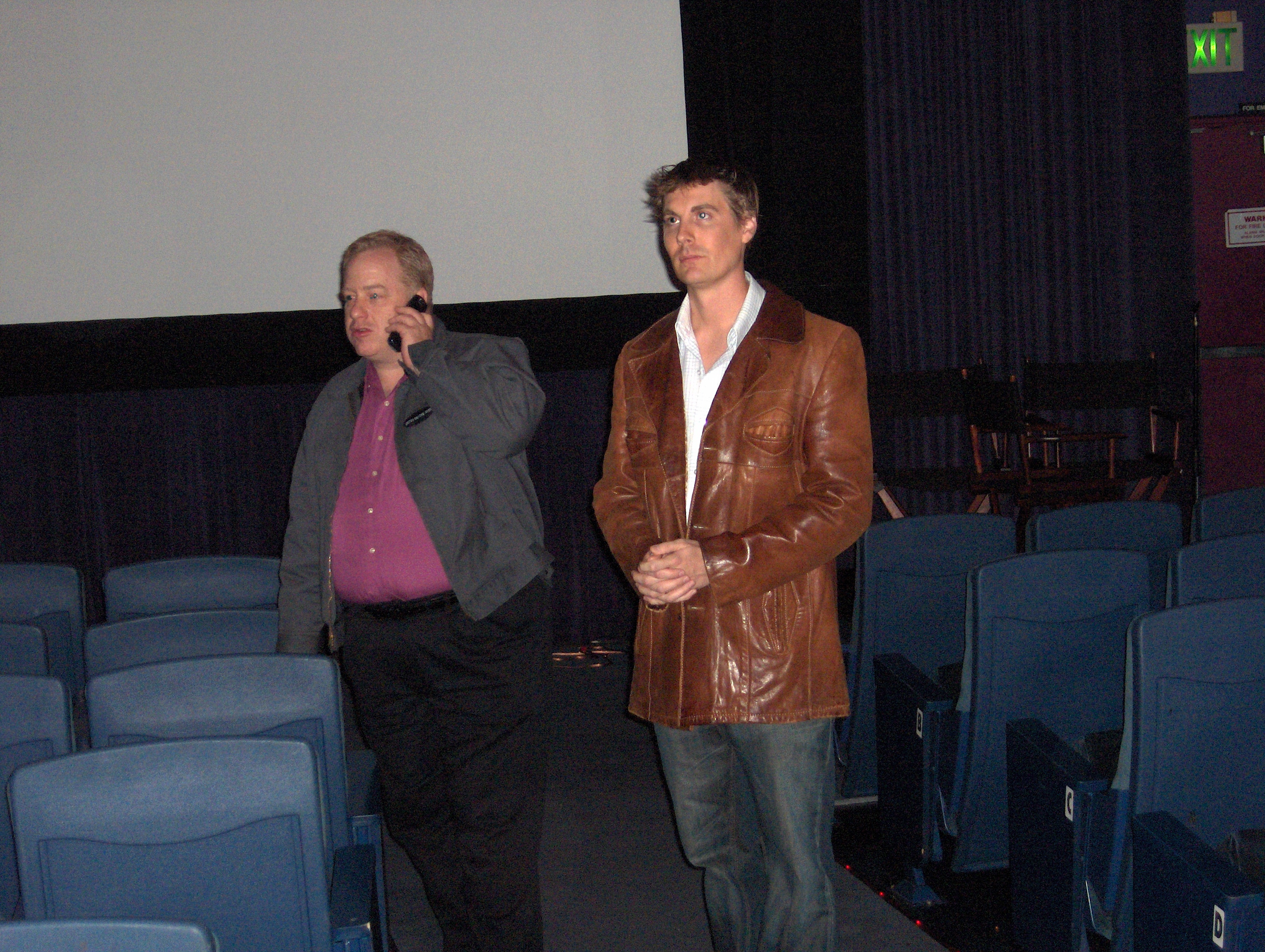John Gulager and Patrick Melton before Feast screening.