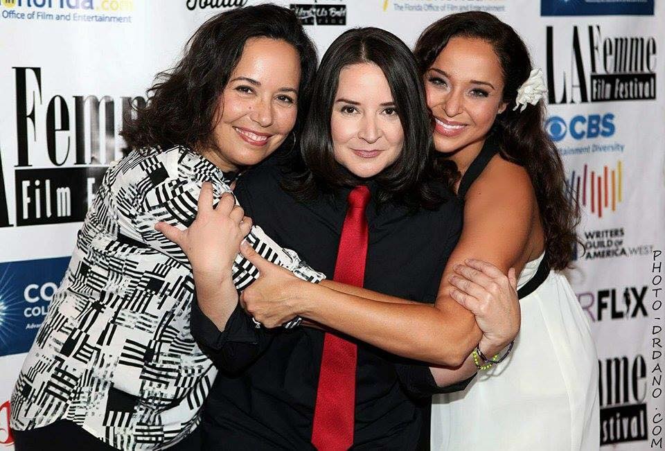 The cast of LATINA CHRISTMAS SPECIAL: Diana Yanez, Sandra Valls, and Maria Russell