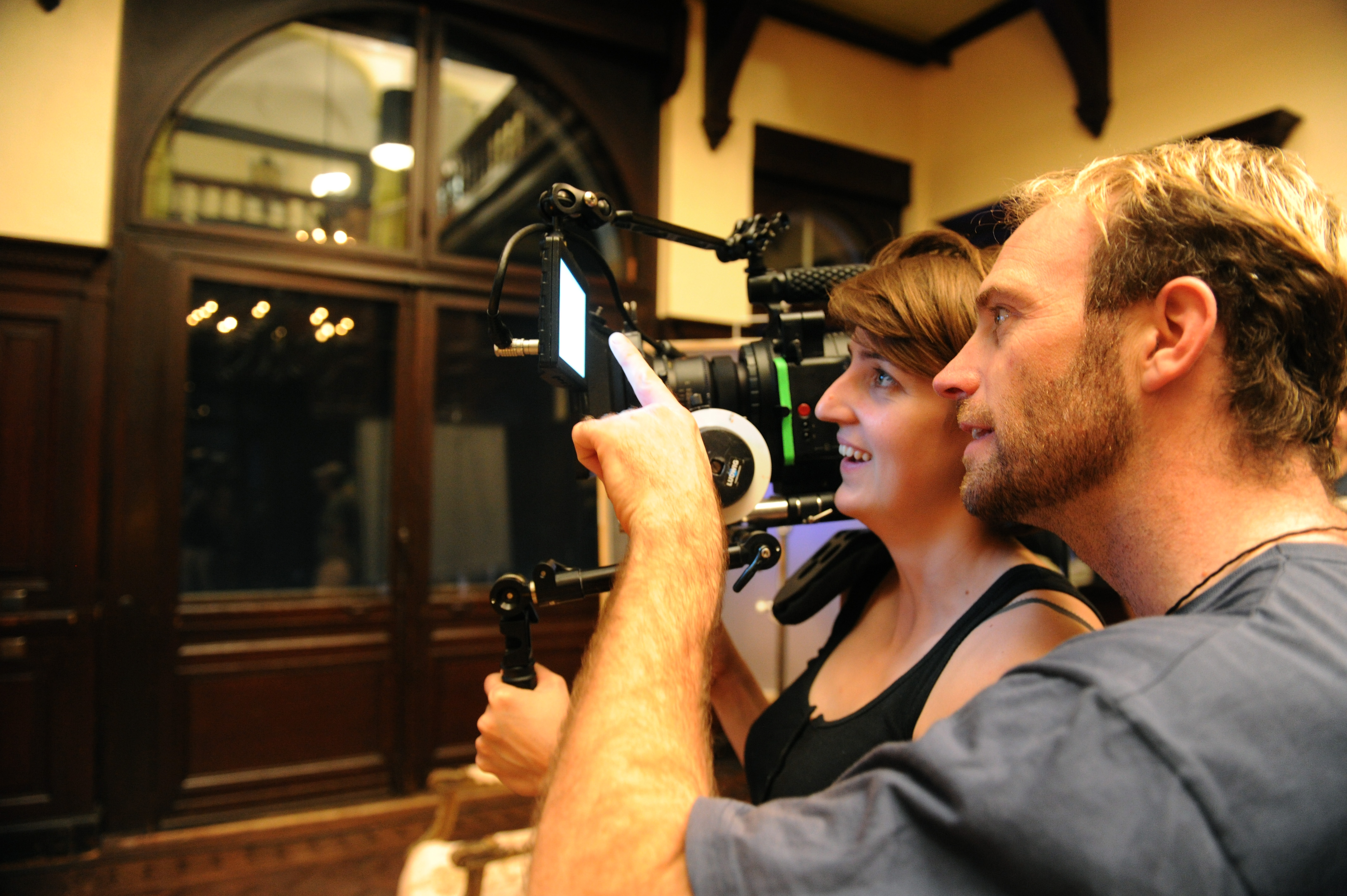 Kate McCullough (DP) and Mike on location in Berlin, 2010 for 