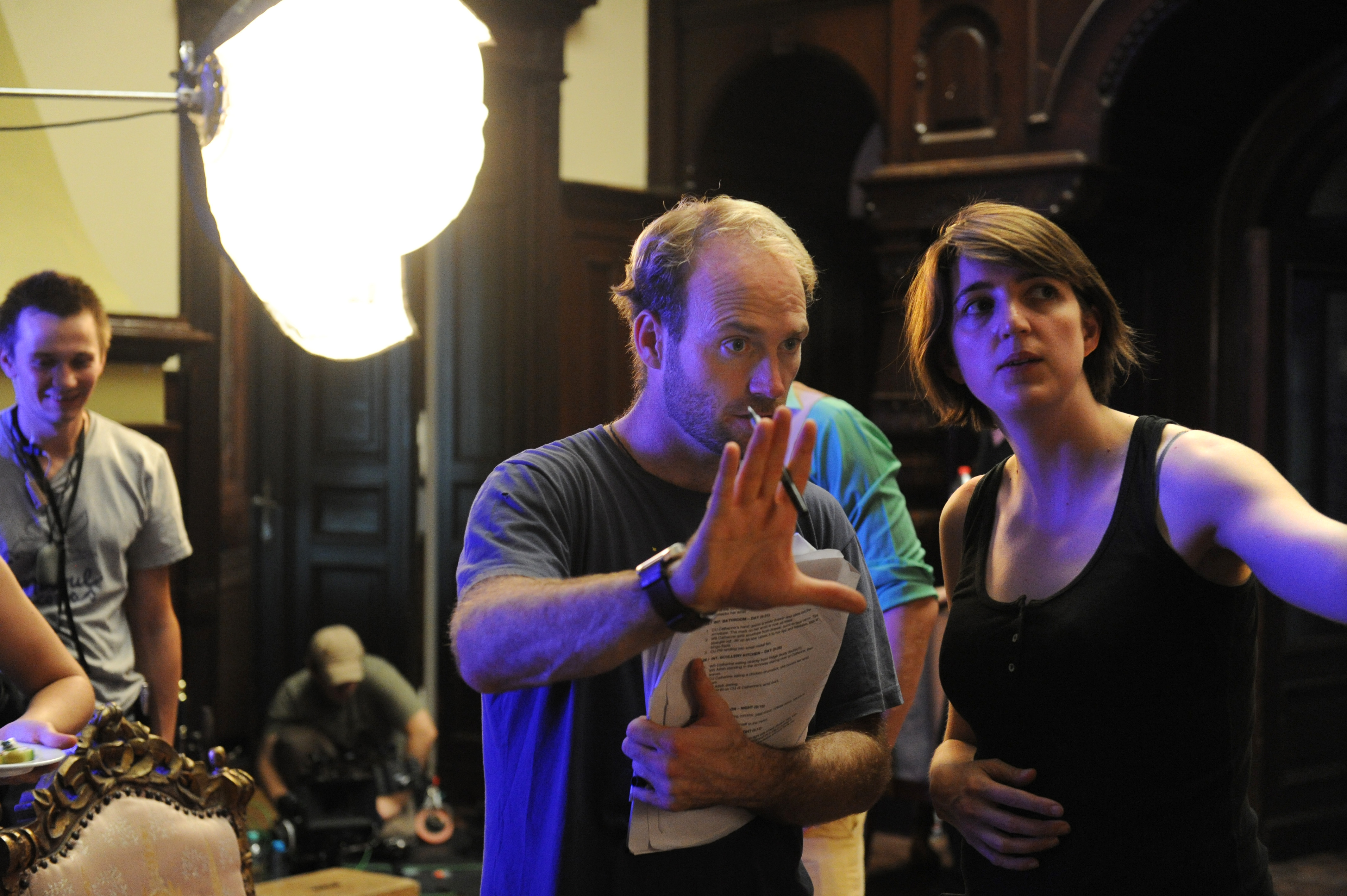 Michael and Kate McCullough (DP) on the set of Mother's Little Helper, Berlin 2010