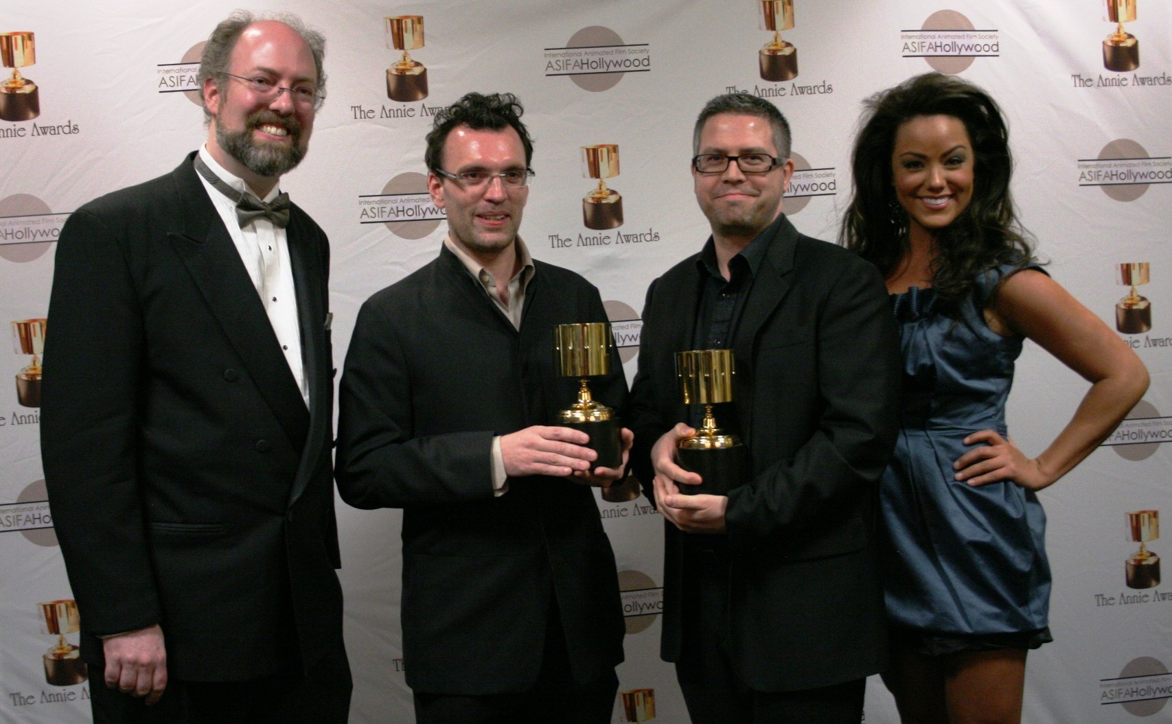 John Powell, Mark Walton, Katy Mixon and Henry Jackman at event of Kung Fu Panda: Secrets of the Furious Five (2008)