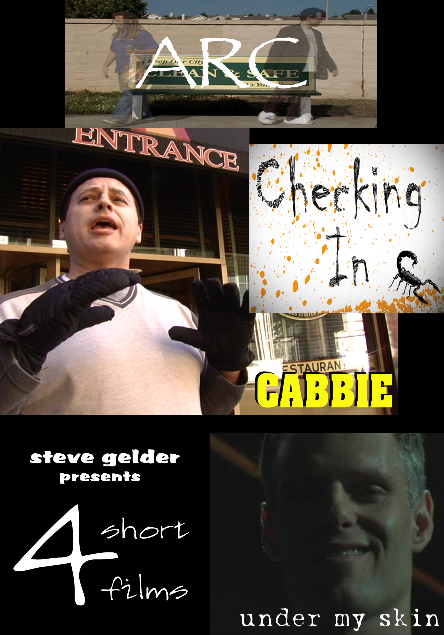 Cover of a compilation DVD of Steve Gelder's first four short film projects as actor, director and/or producer.