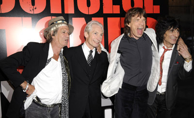 Mick Jagger, Keith Richards, Charlie Watts and Ronnie Wood at event of Shine a Light (2008)