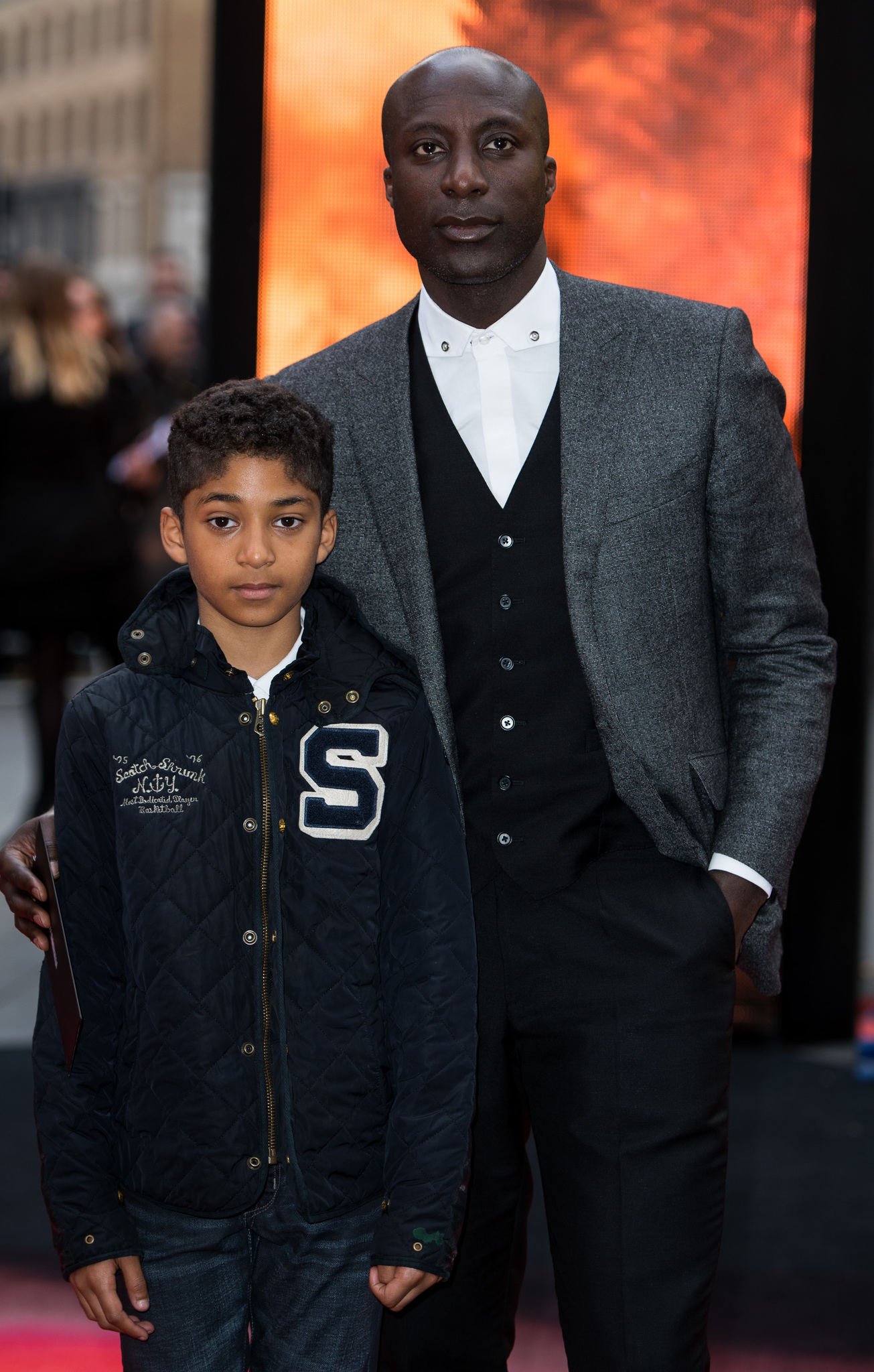 Ozwald Boateng and his son Oscar Boateng attends the European premiere of 