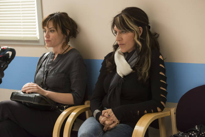 Still of Katey Sagal and Maggie Siff in Sons of Anarchy (2008)