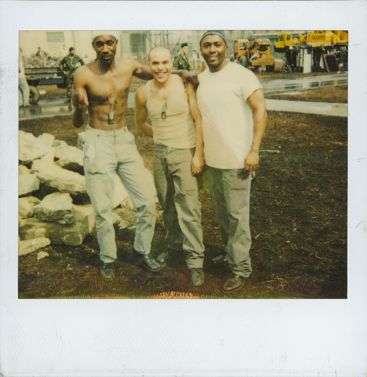 Jeffery Fagan, Michael Irby and Ray Beasley on set of The Last Castle