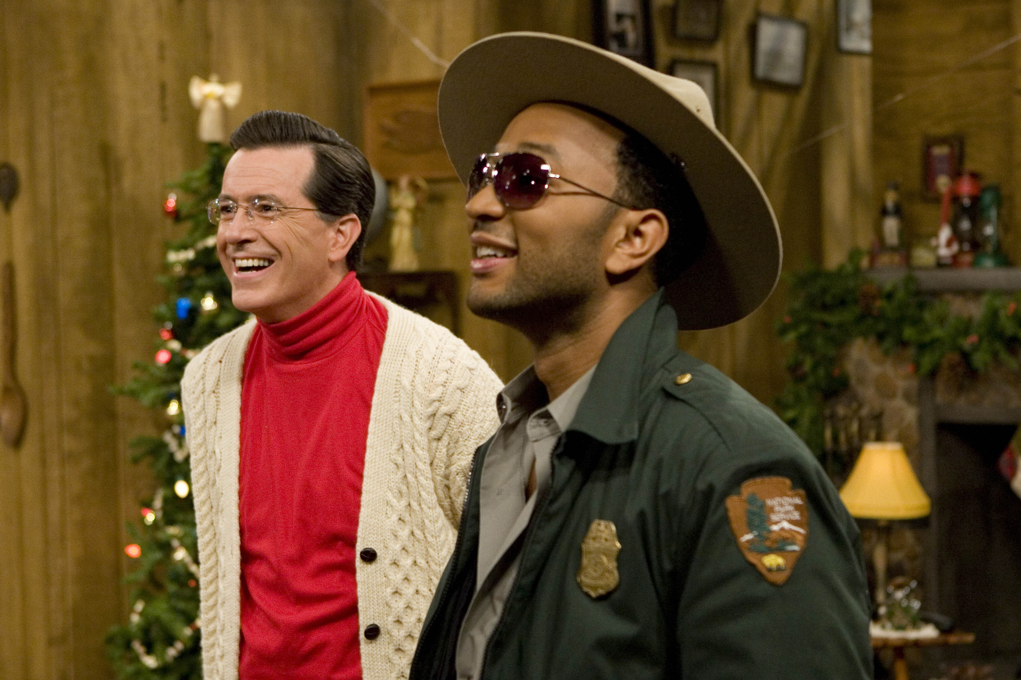 Still of Stephen Colbert and John Legend in A Colbert Christmas: The Greatest Gift of All! (2008)