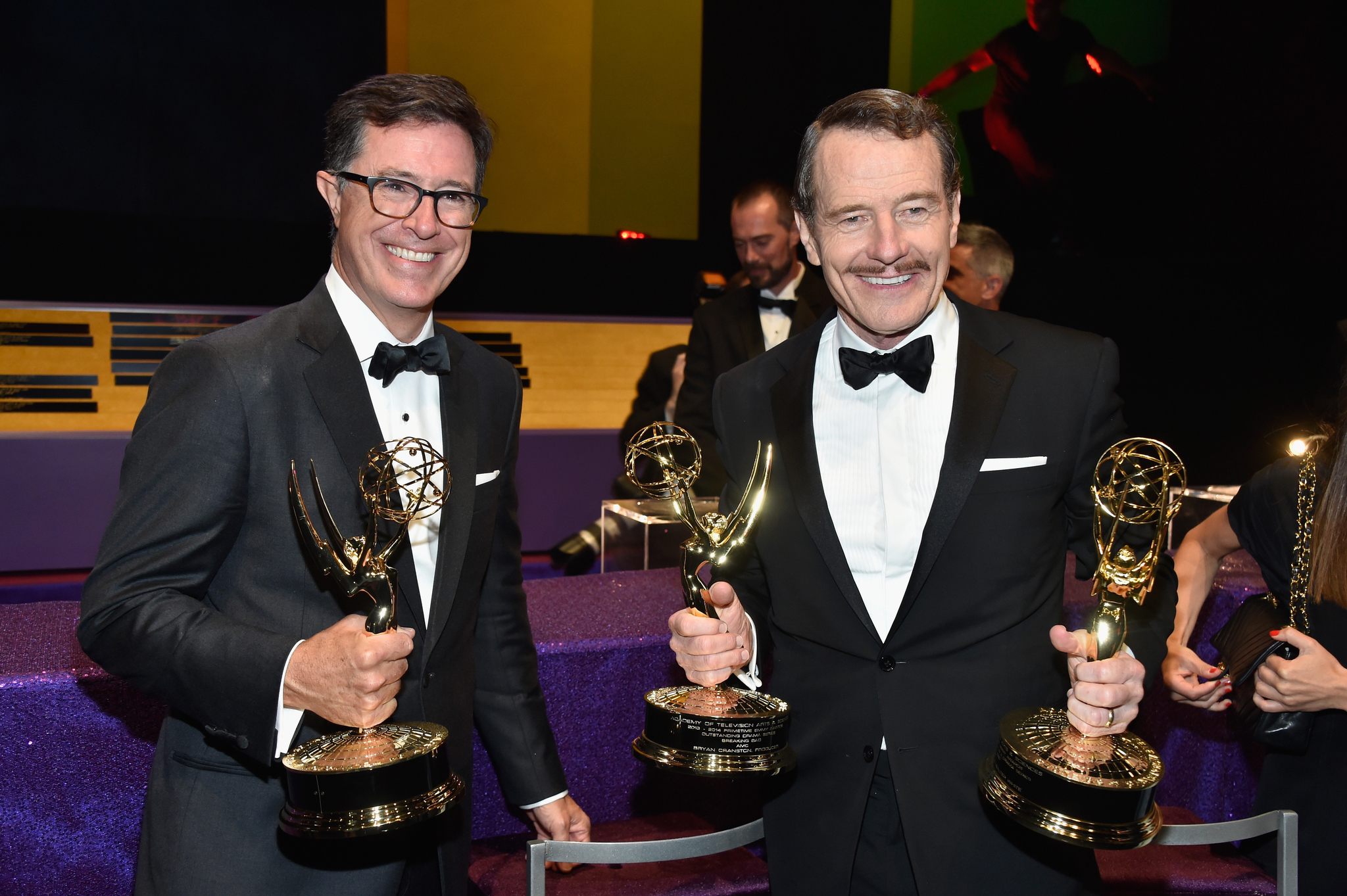 Stephen Colbert and Bryan Cranston at event of The 66th Primetime Emmy Awards (2014)