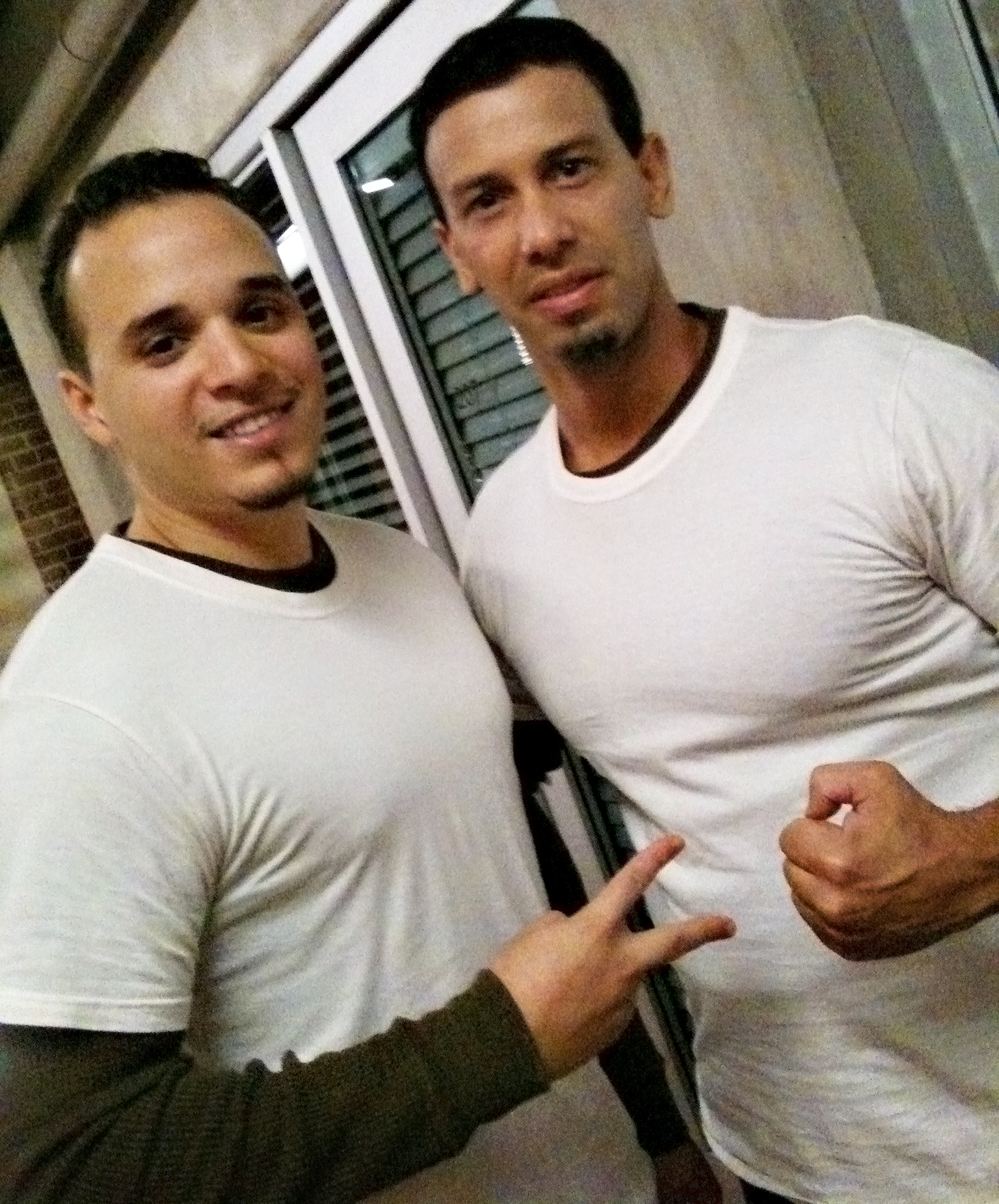 Bryan Lugo and Philip J Silvera, my stunt double on the set of The Mentalist
