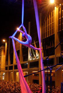 Performing Silks to huge crowds in Trieste, Italy