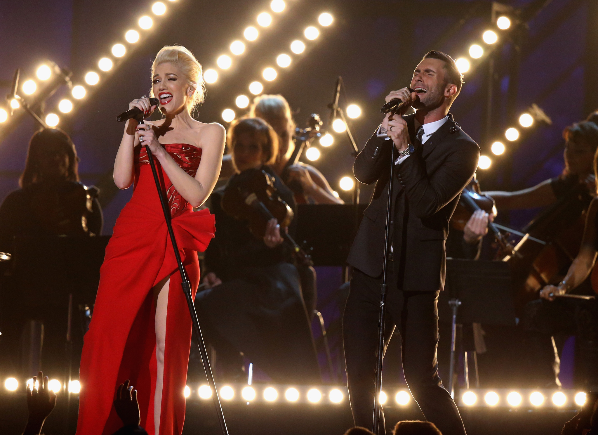 Gwen Stefani and Adam Levine in The 57th Annual Grammy Awards (2015)