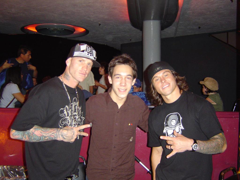 Creagen Dow with Brian Deegan and Ronnie Faisst of Metal Mulisha at the Bogart Backstage Fundraiser