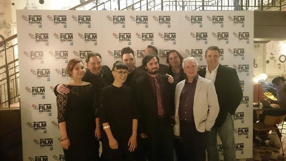 ELSTREE 1976 9th October 2015 The World Premier as part of the 59th BFI London Film Festival. Derek Lyons with the Producer, director and crew.