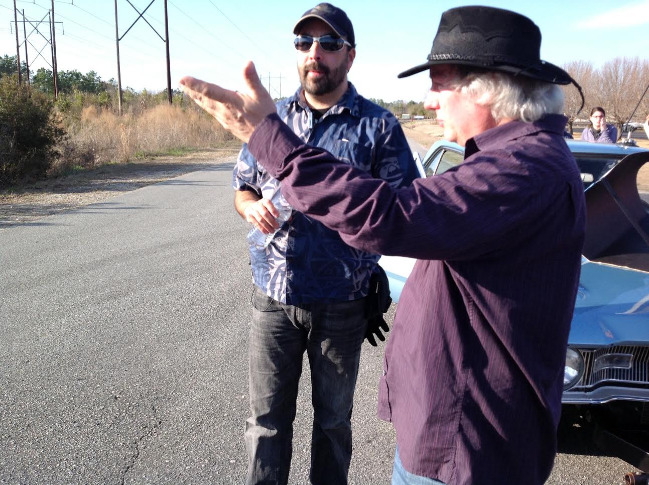 Joseph with first A.D. Joth Riggs on location of Adrenaline