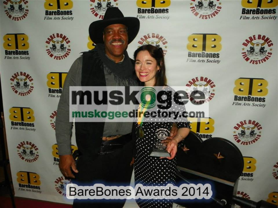 Winner of the Clu Gulager Award for Best Actor at Bare Bones, with festival founder Oscar Dean Ray