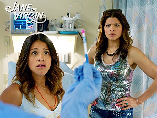 Still of Andrea Navedo and Gina Rodriguez in Jane the Virgin (2014)