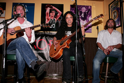 Johnny Damon, Mike Inez and Bronson Arroyo