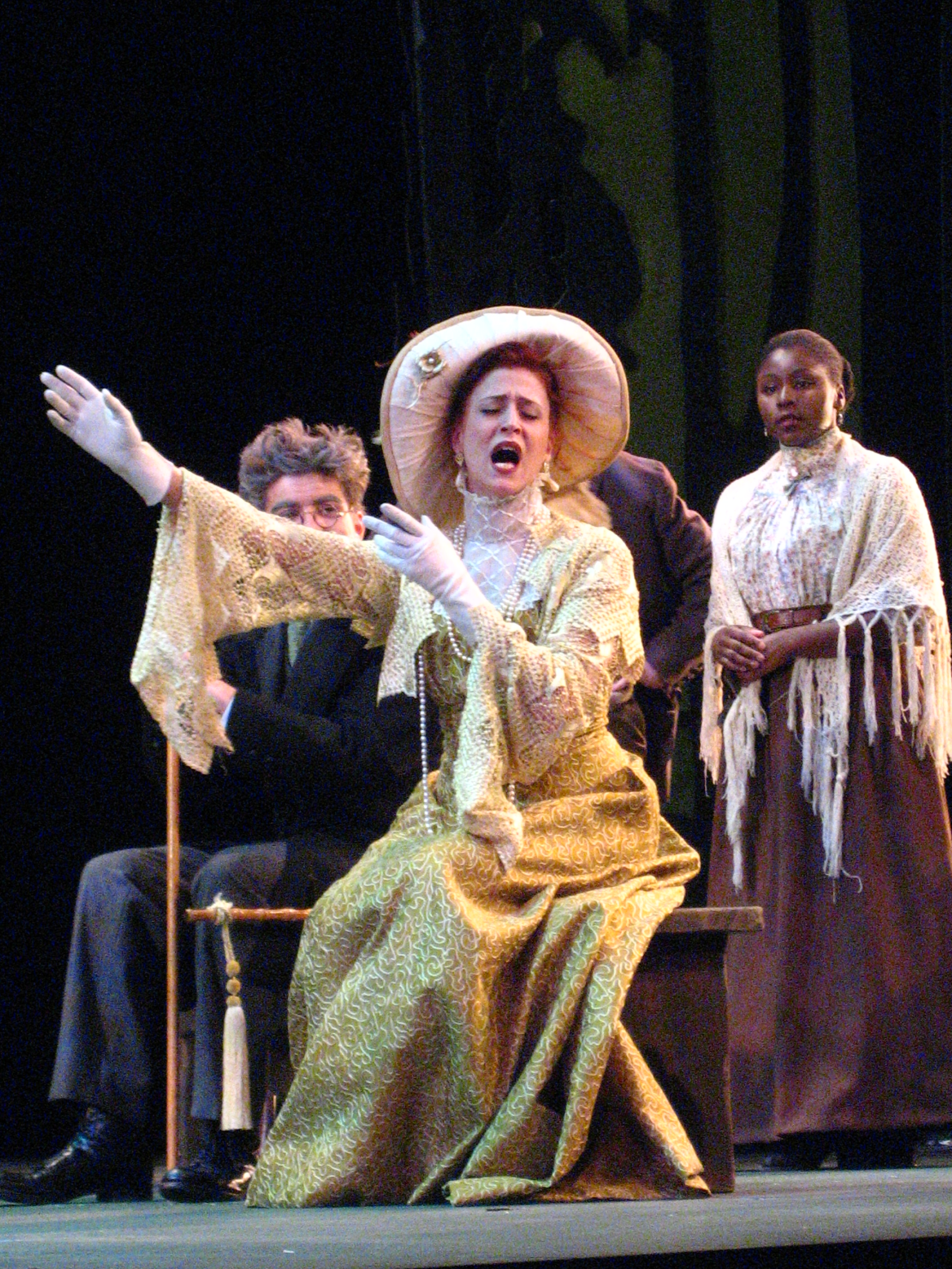 On stage as Arkandina in Checkov's The Seagull at Southern Methodist University during my MFA study.