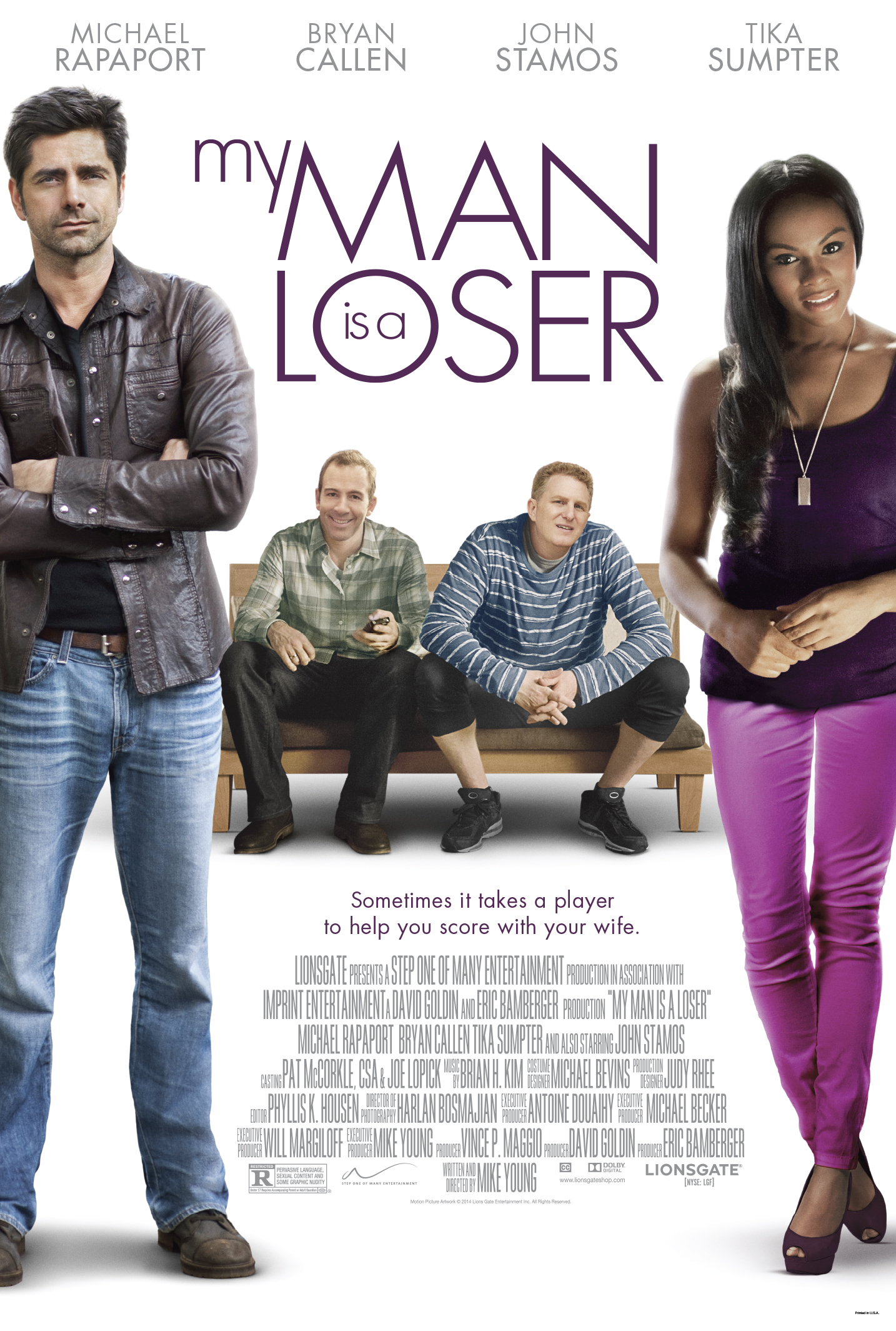 Michael Rapaport, John Stamos, Bryan Callen and Tika Sumpter in My Man Is a Loser (2014)
