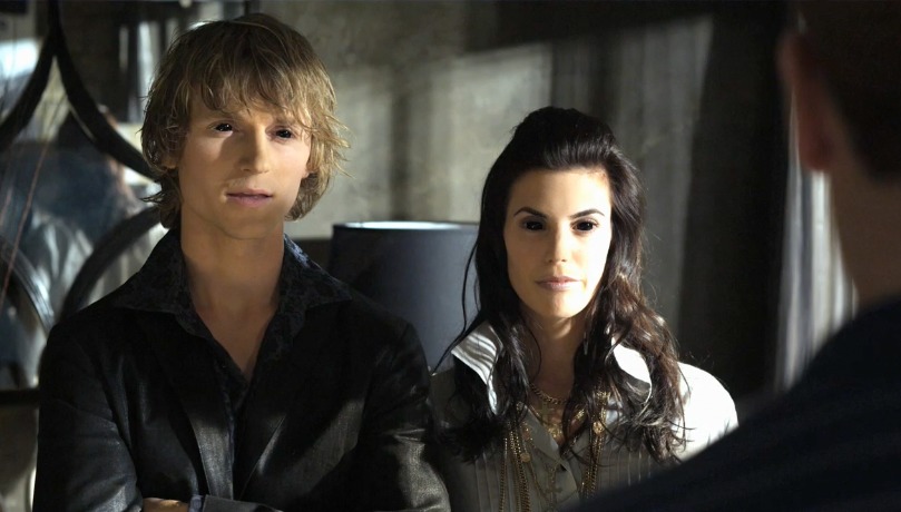 Chad Rook and Meghan Ory on set of 