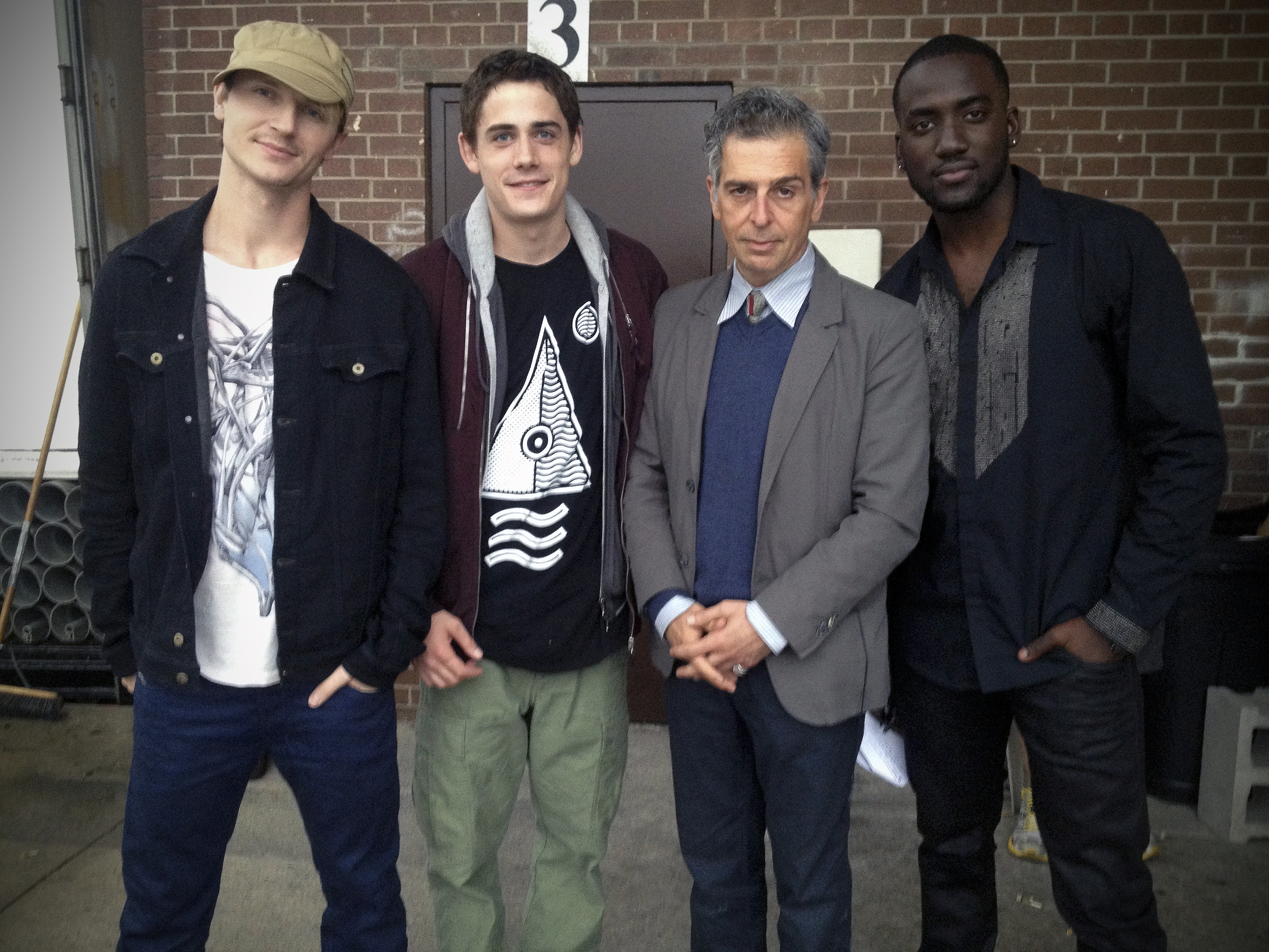 Chad Rook, Adam Butcher, Jerry Ciccoritti and Shamier Anderson on set of 