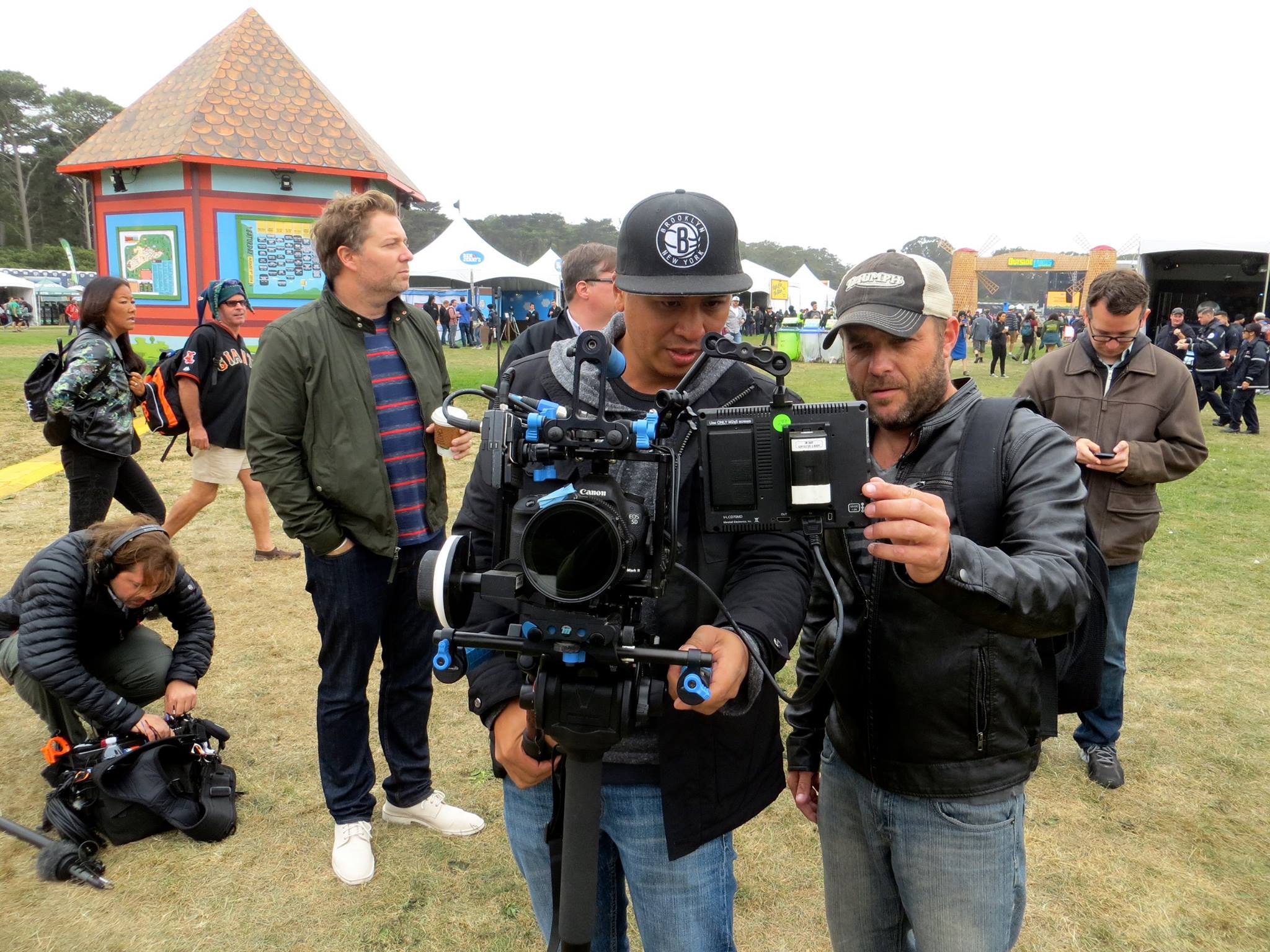 On the set at Outside Lands for Esquire Network with Jason Valdez