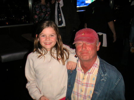 Tabitha Brownstone with director Tony Scott on the set of 