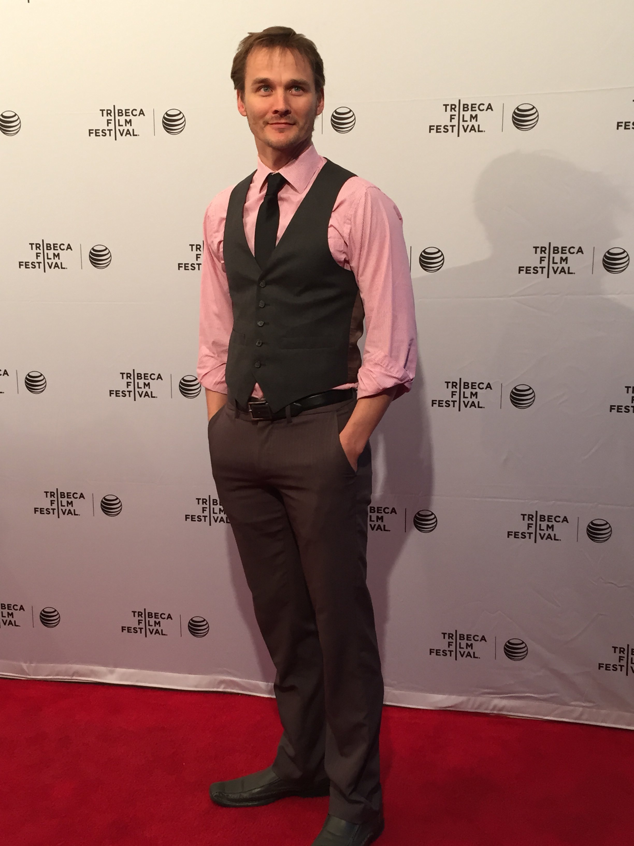 Travis Hammer at the Tribeca film Festival premiere of Bare.