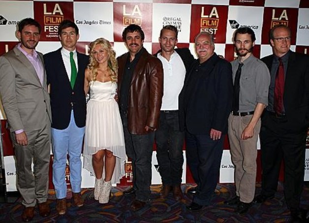 Writer/director Jared Moshe and actors Barlow Jacobs, Clare Bowen, Joseph Lyle Taylor, David Call, Richard Riehle, Travis Hammer and Jerry Clarke arrive at the 