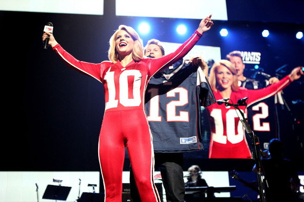 Carrie Keagan on stage hosting VH1's Pepsi Super Bowl Fan Jam.