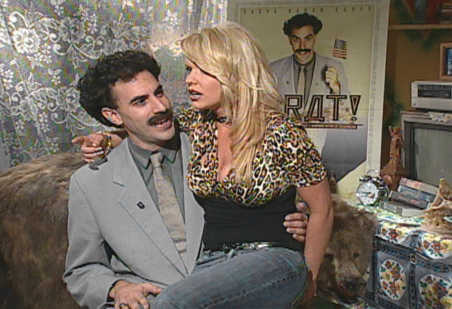 Borat (Sacha Baron Cohen) and Carrie Keagan on No Good TV's 