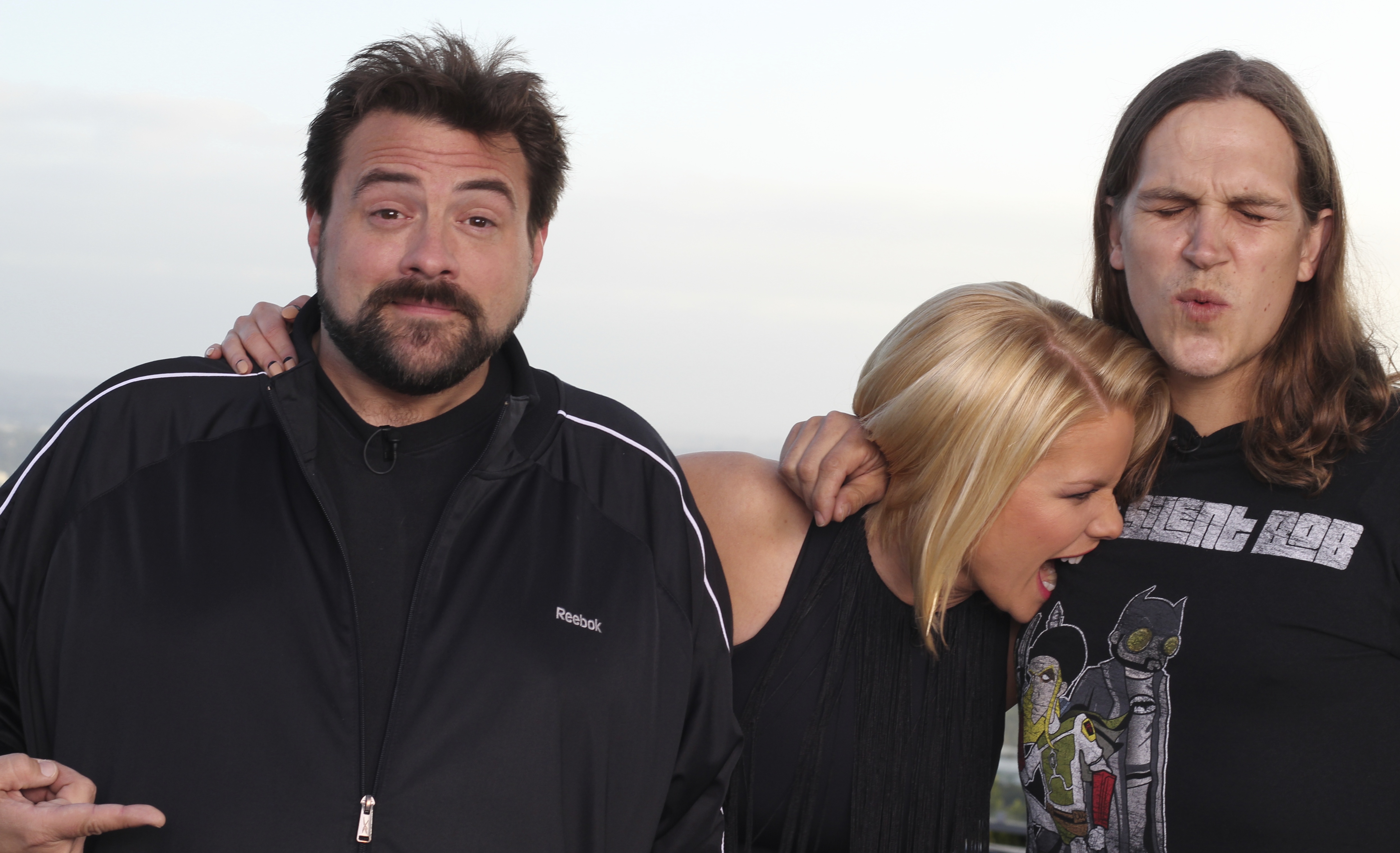Carrie Keagan with Kevin Smith and Jason Mewes