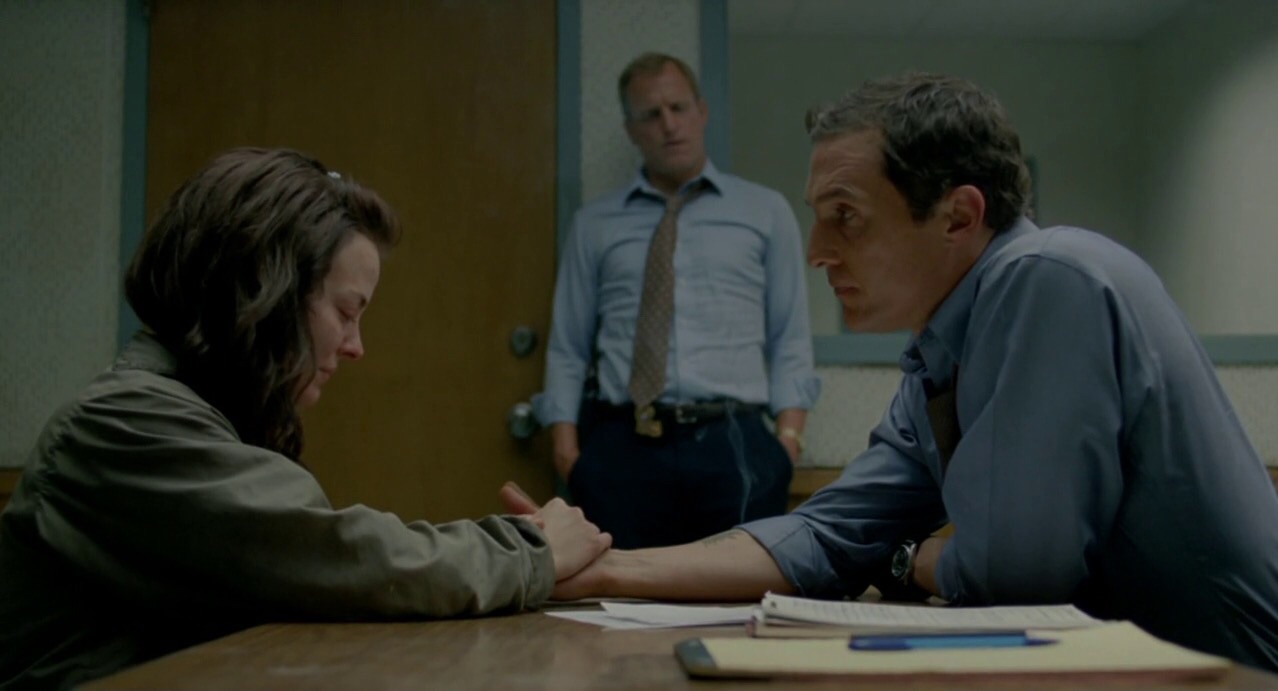 Azure Parsons, Matthew McConaughey, and Woody Harrelson in True Detective (2014)