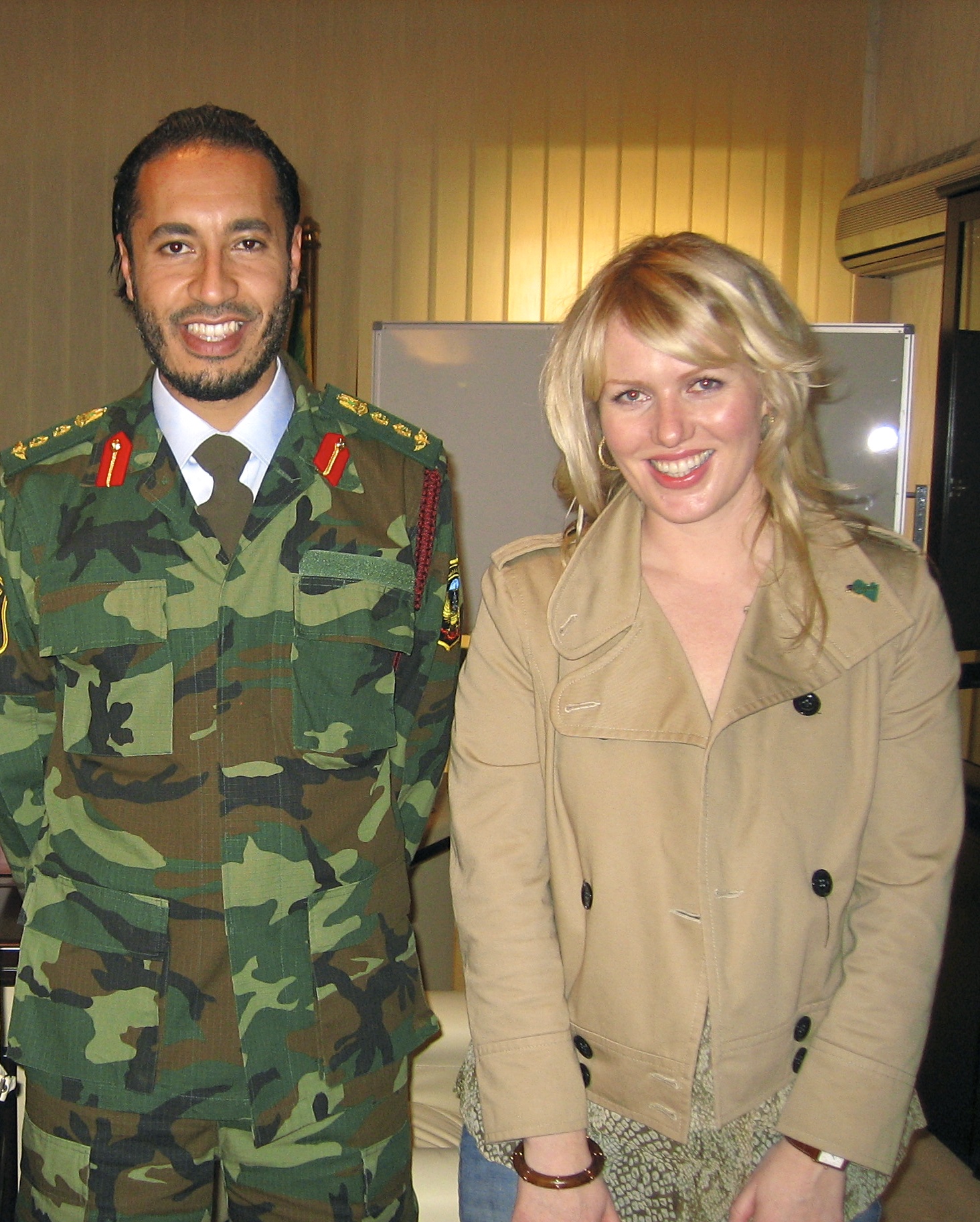 Documentary shoot Libya. Meeting with Saadi Gaddafi at his military base, Tripoli. October 2005.