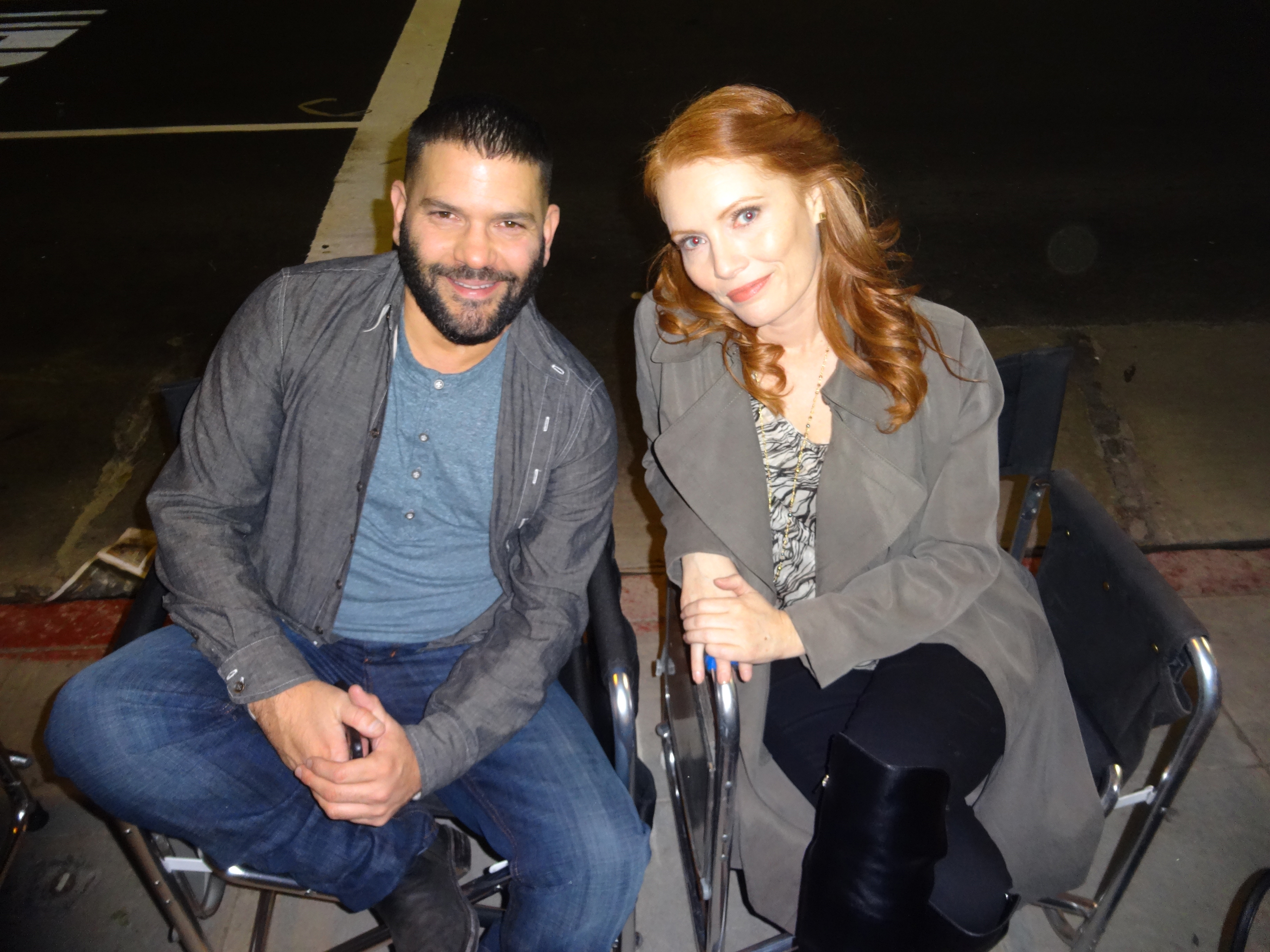 Kimberly Crandall and Guillermo Diaz on-set of ABC's SCANDAL