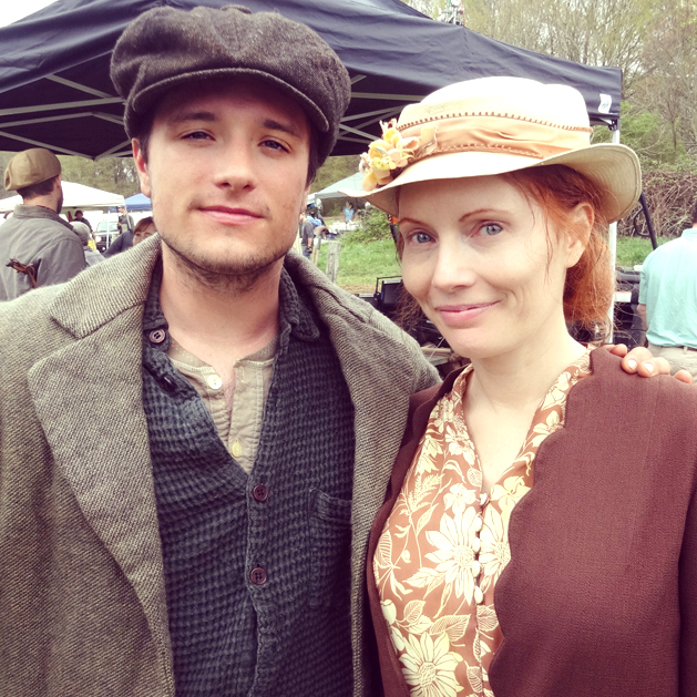 Kimberly Crandall and Josh Hutcherson. On-location of James Franco's feature film 