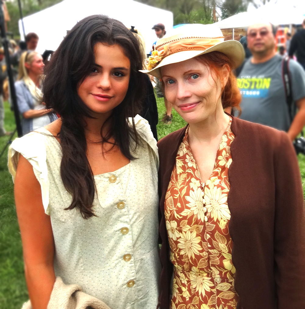 Kimberly Crandall and Selena Gomez. On-location of James Franco's feature film 